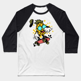Pineapple Skateboard Baseball T-Shirt